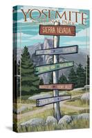 Yosemite National Park, California - Signpost-Lantern Press-Stretched Canvas