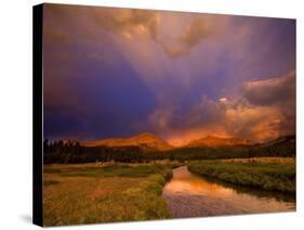 Yosemite National Park, California: Storm Clouds Cast Unusual Colors over the Tuolomne Creek-Ian Shive-Stretched Canvas