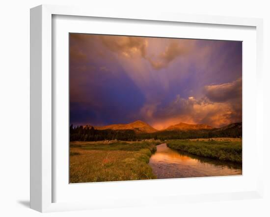 Yosemite National Park, California: Storm Clouds Cast Unusual Colors over the Tuolomne Creek-Ian Shive-Framed Photographic Print