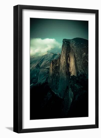 Yosemite National Park, California: Sunset Falls and Lights Up the Wall on Half Dome-Brad Beck-Framed Photographic Print