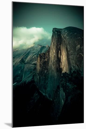 Yosemite National Park, California: Sunset Falls and Lights Up the Wall on Half Dome-Brad Beck-Mounted Photographic Print