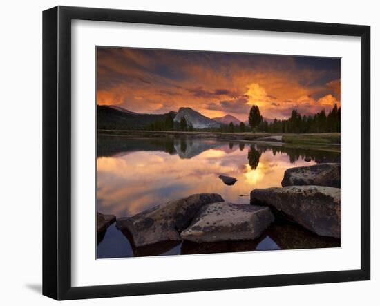 Yosemite National Park, California: Sunset Light on Tuolumne River and Meadows-Ian Shive-Framed Premium Photographic Print