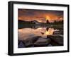 Yosemite National Park, California: Sunset Light on Tuolumne River and Meadows-Ian Shive-Framed Premium Photographic Print