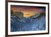 Yosemite National Park, California - Valley in Winter-Lantern Press-Framed Art Print