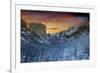 Yosemite National Park, California - Valley in Winter-Lantern Press-Framed Premium Giclee Print