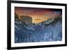 Yosemite National Park, California - Valley in Winter-Lantern Press-Framed Premium Giclee Print