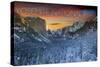 Yosemite National Park, California - Valley in Winter-Lantern Press-Stretched Canvas