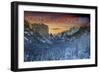 Yosemite National Park, California - Valley in Winter-Lantern Press-Framed Art Print