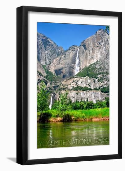 Yosemite National Park, California - Yosemite Falls-Lantern Press-Framed Art Print