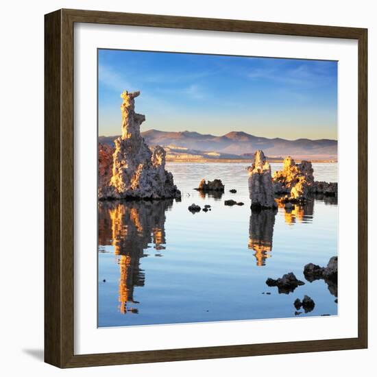 Yosemite National Park, Usa. Outliers - Bizarre Calcareous Tufa Formation Reflected in the Mirrored-kavram-Framed Photographic Print