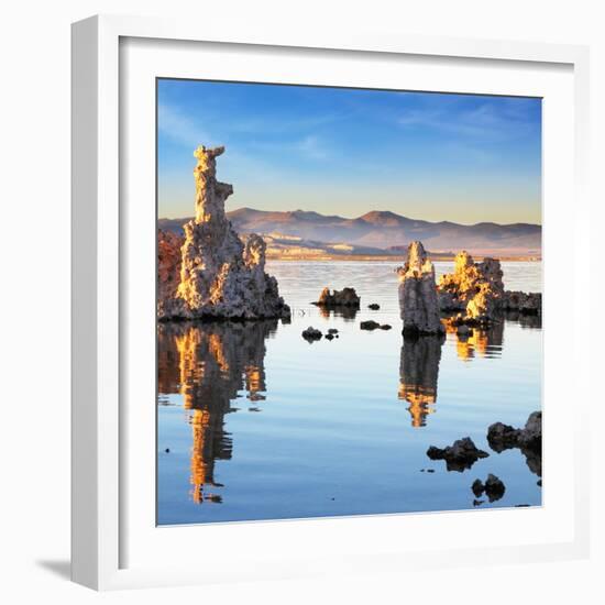 Yosemite National Park, Usa. Outliers - Bizarre Calcareous Tufa Formation Reflected in the Mirrored-kavram-Framed Photographic Print