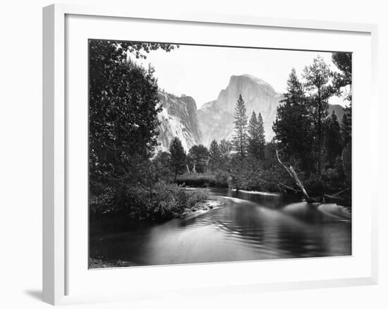 Yosemite National Park, Valley Floor and Half Dome Photograph - Yosemite, CA-Lantern Press-Framed Art Print