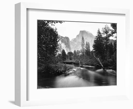 Yosemite National Park, Valley Floor and Half Dome Photograph - Yosemite, CA-Lantern Press-Framed Art Print