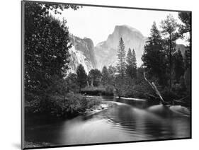 Yosemite National Park, Valley Floor and Half Dome Photograph - Yosemite, CA-Lantern Press-Mounted Art Print