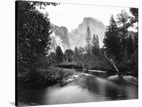 Yosemite National Park, Valley Floor and Half Dome Photograph - Yosemite, CA-Lantern Press-Stretched Canvas