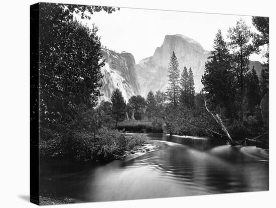 Yosemite National Park, Valley Floor and Half Dome Photograph - Yosemite, CA-Lantern Press-Stretched Canvas
