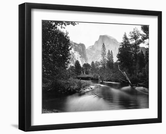 Yosemite National Park, Valley Floor and Half Dome Photograph - Yosemite, CA-Lantern Press-Framed Art Print