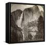 Yosemite Point and Wind-Blown Yosemite Falls, Yosemite Valley, California, USA, 1902-Underwood & Underwood-Framed Stretched Canvas