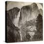 Yosemite Point and Wind-Blown Yosemite Falls, Yosemite Valley, California, USA, 1902-Underwood & Underwood-Stretched Canvas