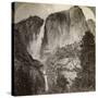 Yosemite Point and Wind-Blown Yosemite Falls, Yosemite Valley, California, USA, 1902-Underwood & Underwood-Stretched Canvas