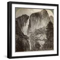 Yosemite Point and Wind-Blown Yosemite Falls, Yosemite Valley, California, USA, 1902-Underwood & Underwood-Framed Photographic Print