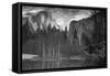 Yosemite Reflection 2 BW-Moises Levy-Framed Stretched Canvas