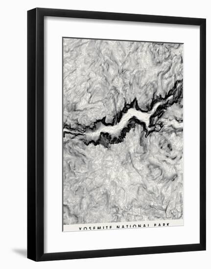 Yosemite Topographical Print-null-Framed Art Print