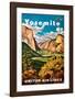 Yosemite - United Air Lines - Yosemite Falls and Yosemite National Park-Joseph Fehér-Framed Giclee Print