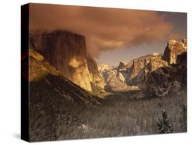 Yosemite Valley at Dusk During Winter, Yosemite National Park, California, USA-Howell Michael-Stretched Canvas