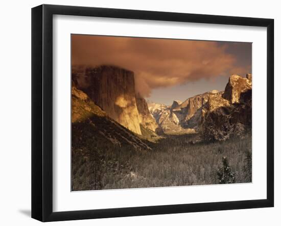 Yosemite Valley at Dusk During Winter, Yosemite National Park, California, USA-Howell Michael-Framed Photographic Print