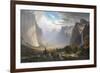 Yosemite Valley with Bridal Falls and Half-Dome in the Distance-null-Framed Giclee Print