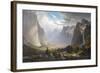 Yosemite Valley with Bridal Falls and Half-Dome in the Distance-null-Framed Giclee Print