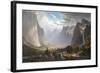 Yosemite Valley with Bridal Falls and Half-Dome in the Distance-null-Framed Giclee Print