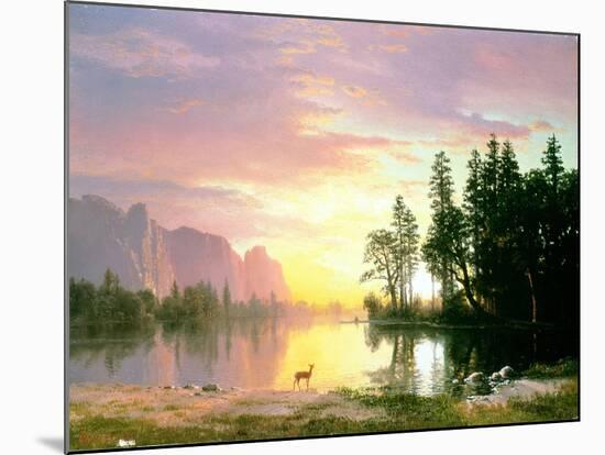 Yosemite Valley-Albert Bierstadt-Mounted Giclee Print