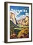 Yosemite Vintage Travel Poster-null-Framed Art Print