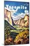 Yosemite Vintage Travel Poster-null-Mounted Art Print