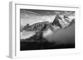 Yosemite Winter Morning Snow Beautiful  Black White Valley Hills-Vincent James-Framed Photographic Print