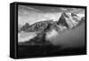 Yosemite Winter Morning Snow Beautiful  Black White Valley Hills-Vincent James-Framed Stretched Canvas