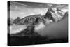 Yosemite Winter Morning Snow Beautiful  Black White Valley Hills-Vincent James-Stretched Canvas