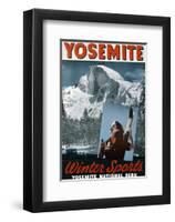 Yosemite, Winter Sports-null-Framed Art Print