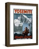 Yosemite, Winter Sports-null-Framed Art Print