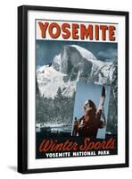 Yosemite, Winter Sports-null-Framed Art Print