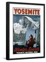 Yosemite, Winter Sports-null-Framed Art Print