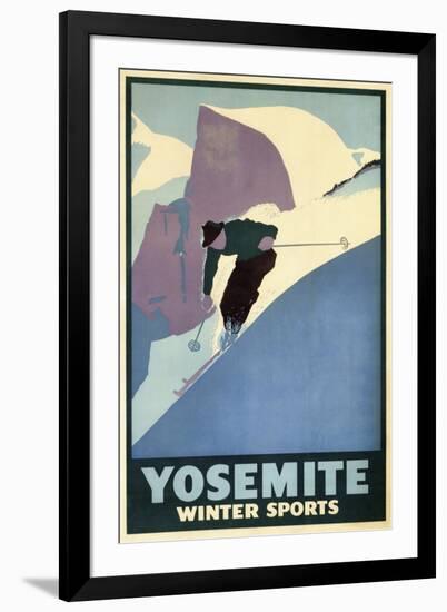 Yosemite Winter Sports-null-Framed Giclee Print