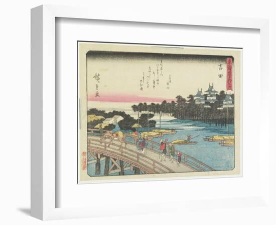Yoshida, 1837-1844-Utagawa Hiroshige-Framed Giclee Print
