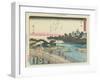 Yoshida, 1837-1844-Utagawa Hiroshige-Framed Giclee Print