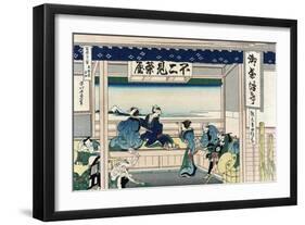 Yoshida at Tokaido-Katsushika Hokusai-Framed Art Print