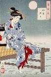 Sumi and Extensive Red Underdrawing on Paper-Yoshitoshi Tsukioka-Giclee Print