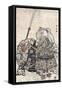 Yoshitsune and Benkei-Kiyonaga Torii-Framed Stretched Canvas