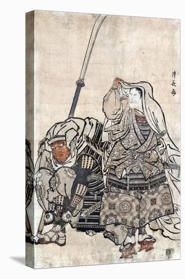 Yoshitsune and Benkei-Kiyonaga Torii-Stretched Canvas